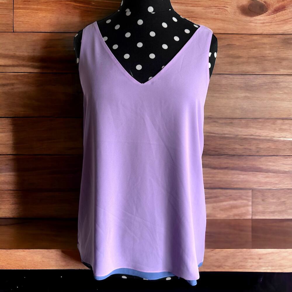 Lilly Pulitzer Womens Tank Top Sz XXS Reversible Florin V-Neck Purple Iris NEW